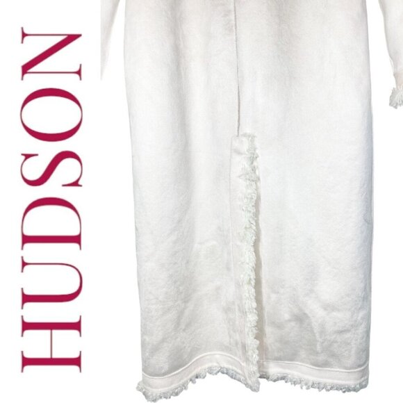 NWT HUDSON JEANS Reversible Shearling Teddy Longline Maxi Coat Natural Cream, Si - Picture 9 of 16